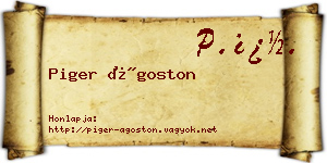 Piger Ágoston névjegykártya